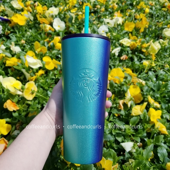 SOLD green blue ombre gradient tumbler 24oz - Picture 6 of 9